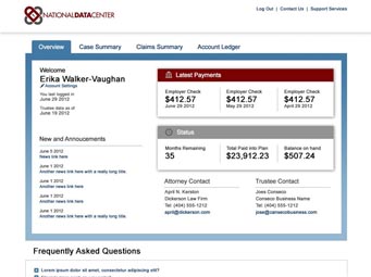 Screenshot of Servicer Dashboard